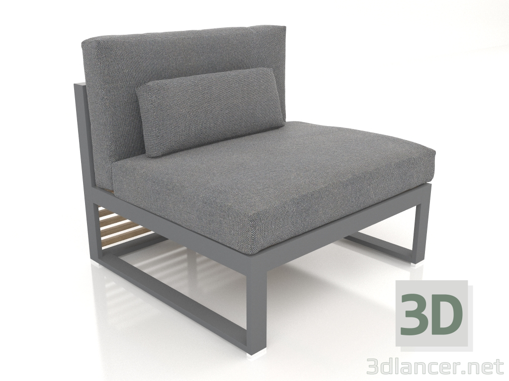 Modelo 3d Sofá modular, secção 3, encosto alto (Antracite) - preview