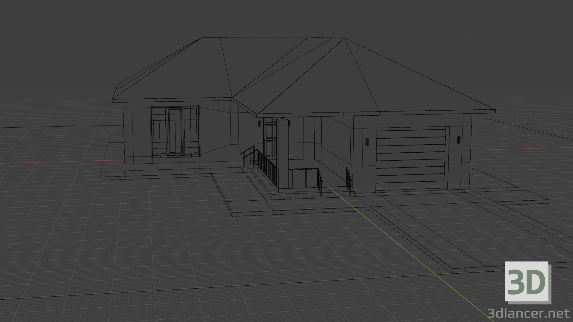 Einstöckiges Ferienhaus 3D-Modell kaufen - Rendern