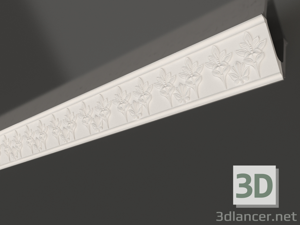 modèle 3D Corniche de plafond en plâtre KL 006 (120x65x1200) - preview