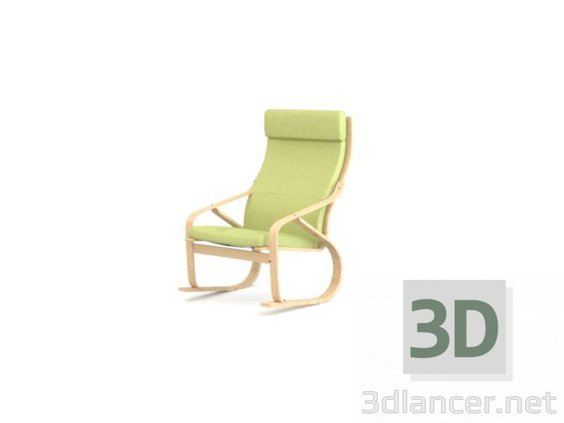 3d Rocking chair Poeng model buy - render