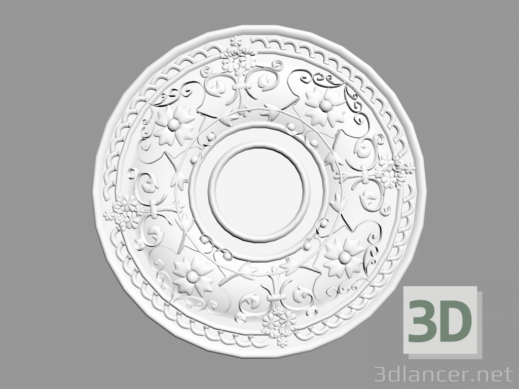 modèle 3D Sortie plafond R38 (71 x 71 x 4,2 - Ø 71 cm) - preview