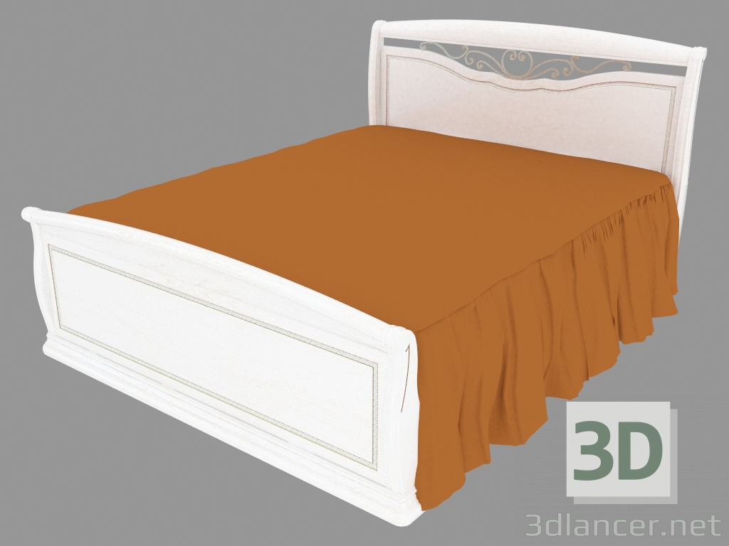 Modelo 3d Cama de casal com encosto semicircular para as pernas (1958x1233x2175) - preview