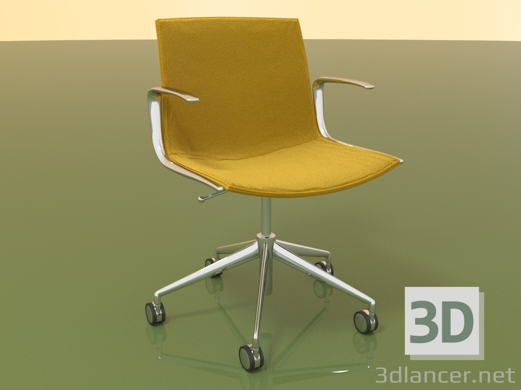 3d model Silla 6207 (5 ruedas, giratoria, con reposabrazos, LU1, con acolchado y almohada) - vista previa