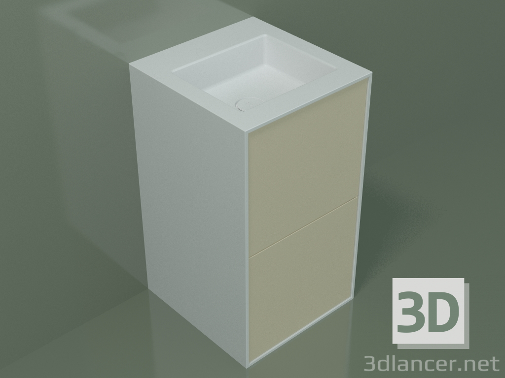 Modelo 3d Lavatório com gavetas (03UC26401, Bone C39, L 48, P 50, H 85 cm) - preview