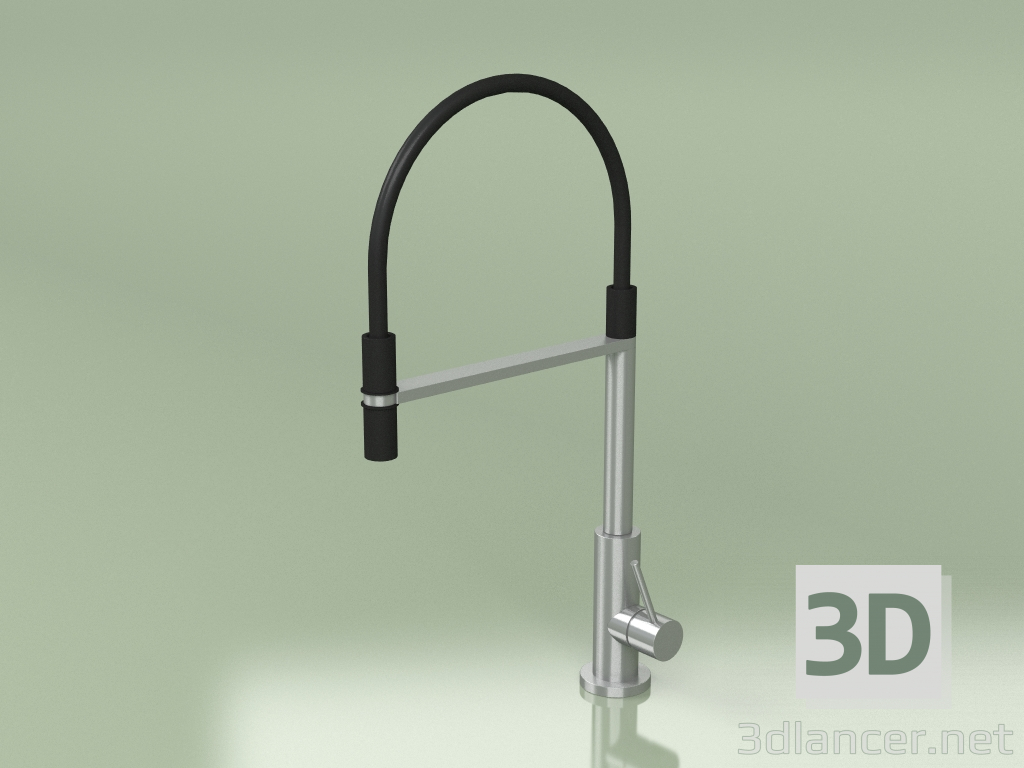 3d model Mezclador para fregadero de cocina con caño giratorio, tubo flexible negro, conexión magnética (604, - vista previa