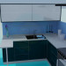 3d model Cocina en tonos azules - vista previa