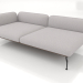 3d model Sofa module 2.5 seater deep with armrest 85 on the left (leather upholstery on the outside) - preview