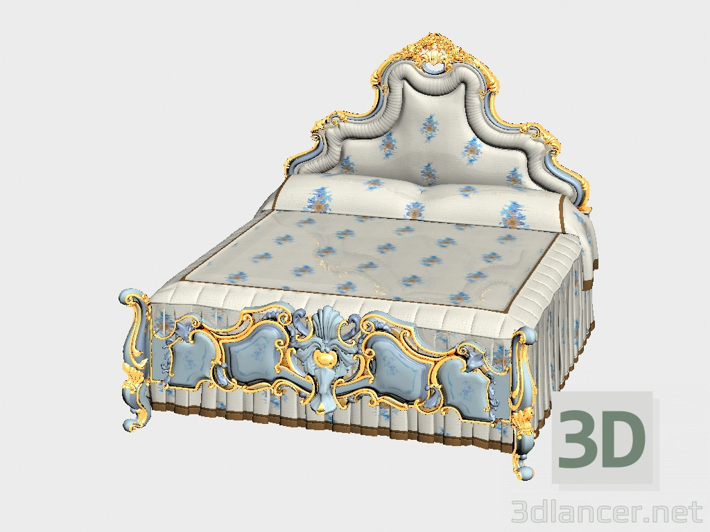 3d model Cama de matrimonio - vista previa