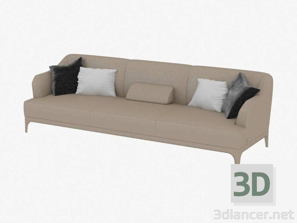 3d model Sofá cuero de cuatro plazas Oscar (302х98х89) - vista previa