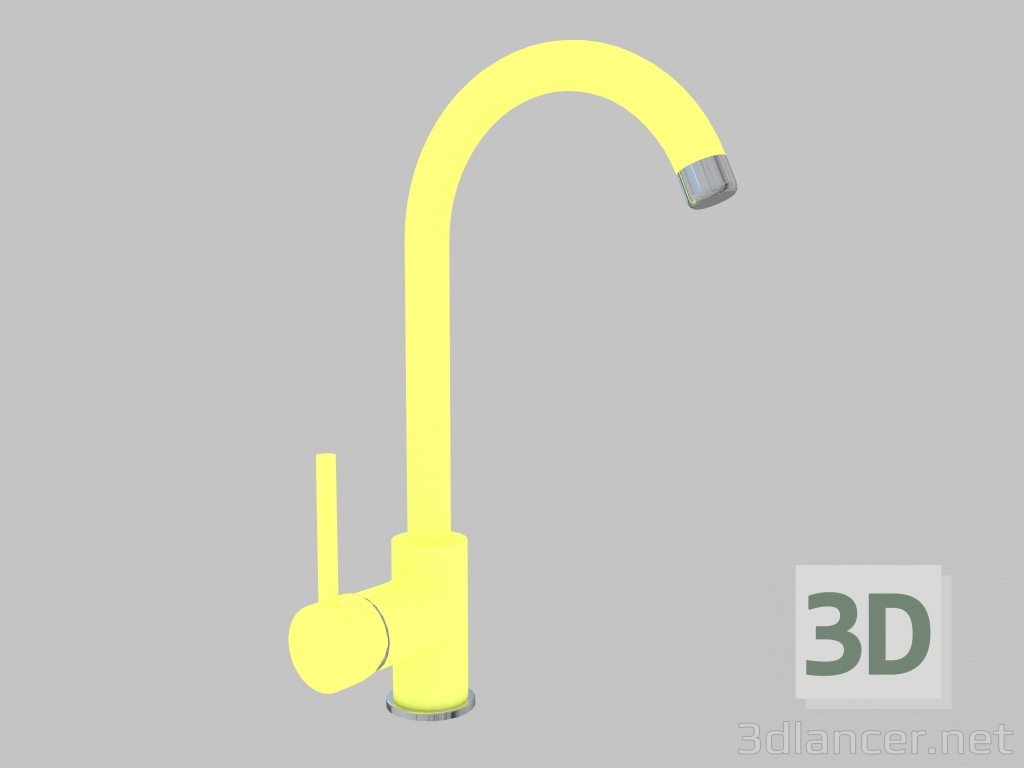 3d model Mezclador de lavabo amarillo con U-spout Milin (BEU Y62M) - vista previa