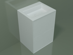 Lavabo avec tiroirs (03UC36401, Glacier White C01, L 60, P 50, H 85 cm)