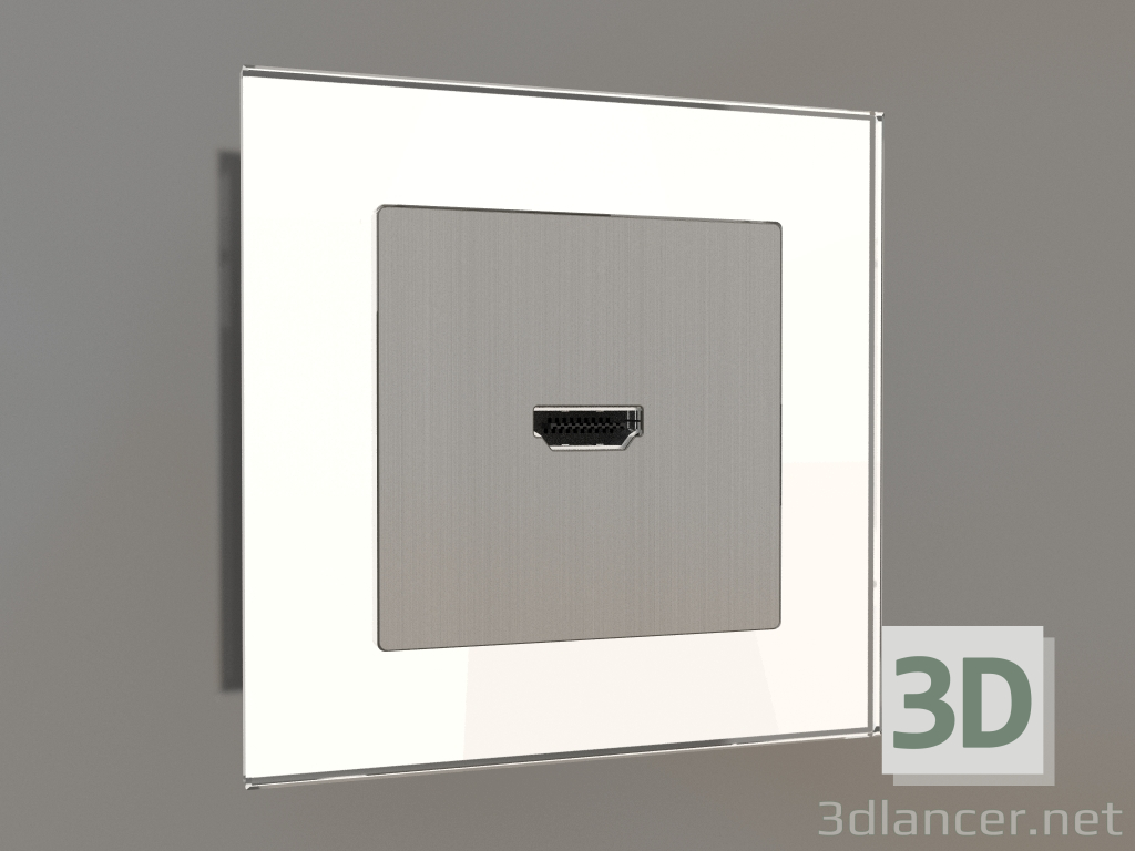 3d model HDMI socket (brushed nickel) - preview