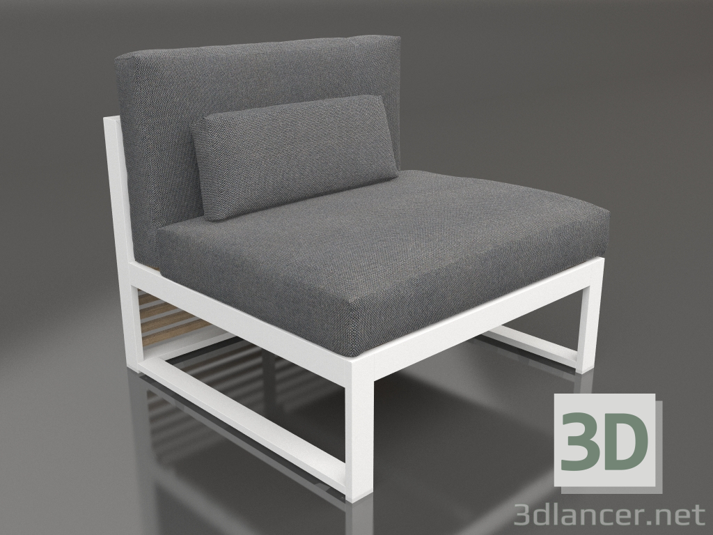 3d model Modular sofa, section 3, high back (White) - preview