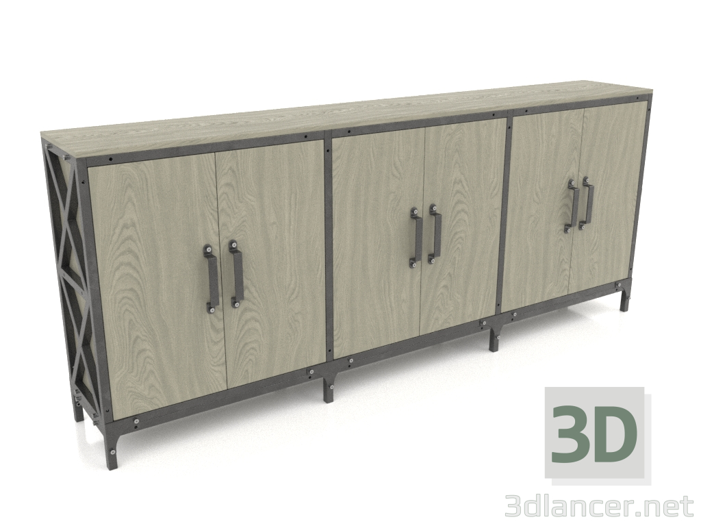 3D Modell Schrank (3 Abschnitte) - Vorschau