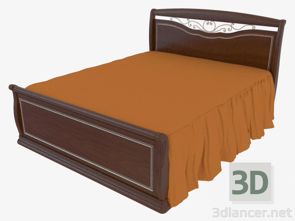 Modelo 3d Cama de casal com encosto para as pernas (1758x1233x2175) - preview