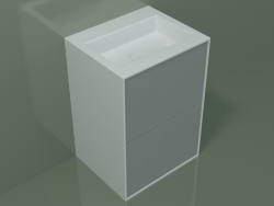 Lavabo avec tiroirs (03UC36401, Silver Grey C35, L 60, P 50, H 85 cm)