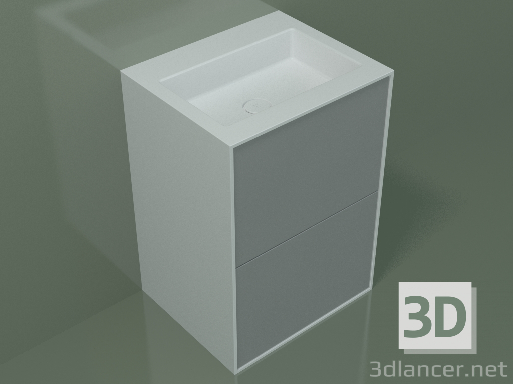 Modelo 3d Lavatório com gavetas (03UC36401, cinza prateado C35, L 60, P 50, H 85 cm) - preview