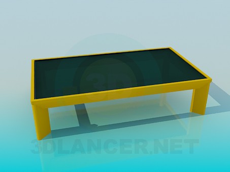 3d model Mesa de centro con vidrio oscuro - vista previa