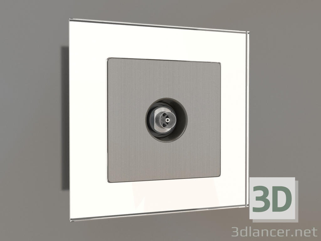 3d model TV socket (brushed nickel) - preview