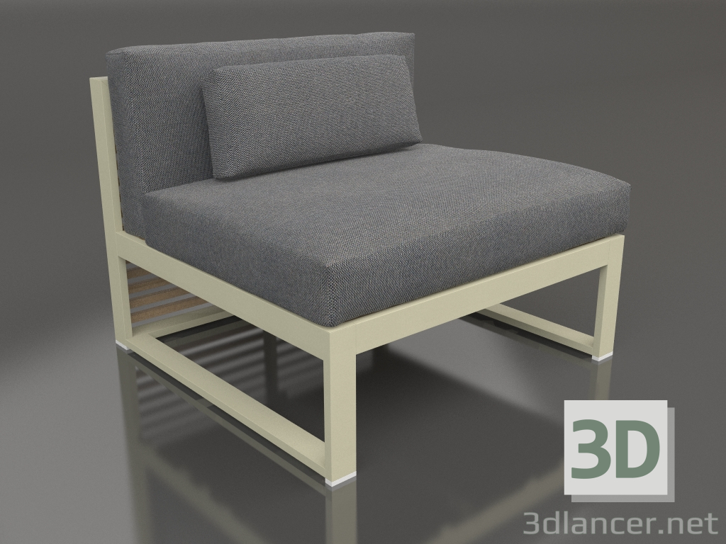 Modelo 3d Sofá modular, seção 3 (ouro) - preview