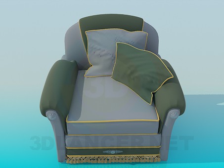 3d model Sillón con almohadones - vista previa