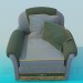 3d model Sillón con almohadones - vista previa