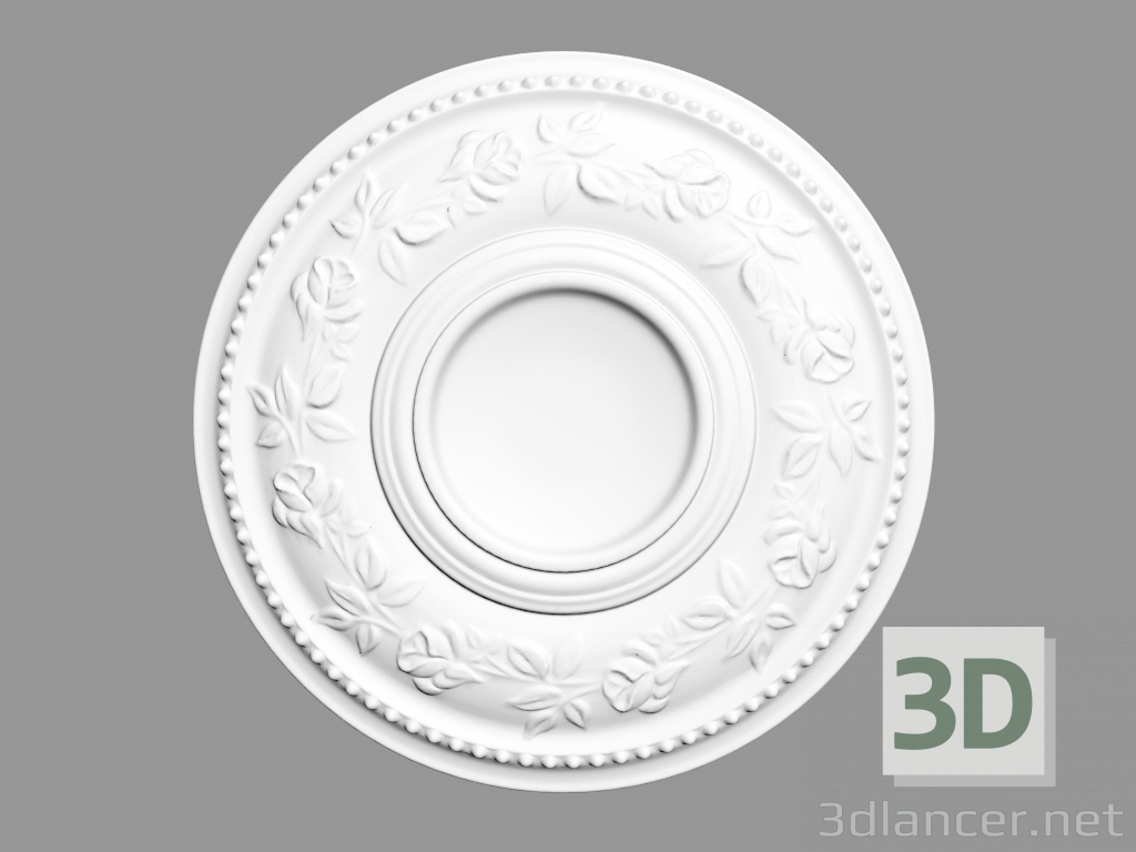 modèle 3D Sortie plafond R61 (40 x 40 x 3,1 - Ø 40 cm) - preview