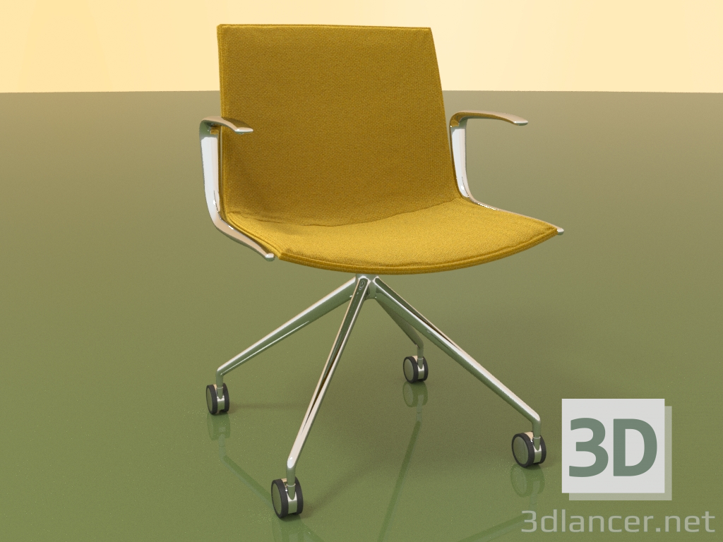 3D modeli Sandalye 6205 (4 tekerlekli, kolçaklı, LU1, dolgu ve yastıklı) - önizleme