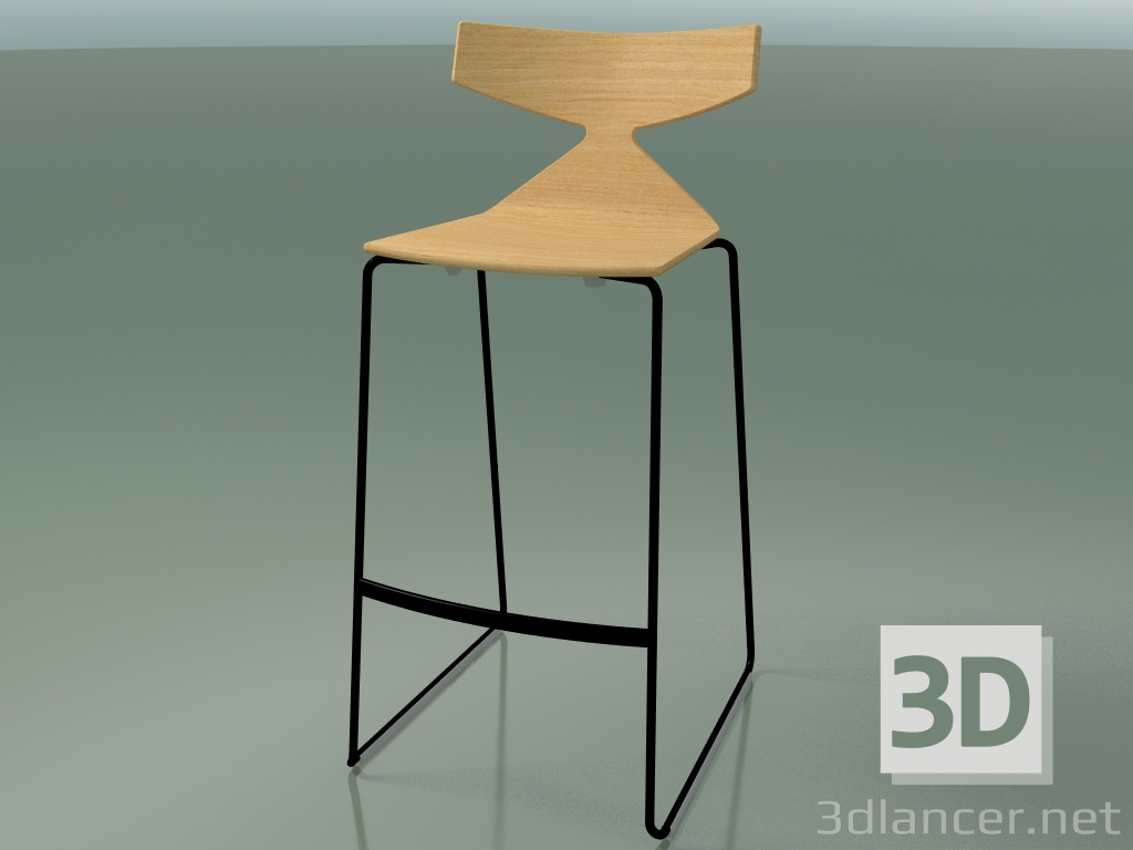 3d model Taburete de bar apilable 3704 (Roble natural, V39) - vista previa