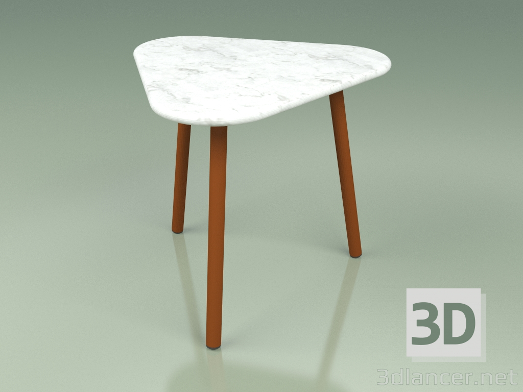 modèle 3D Table d'appoint 010 (Métal Rouille, Marbre de Carrare) - preview