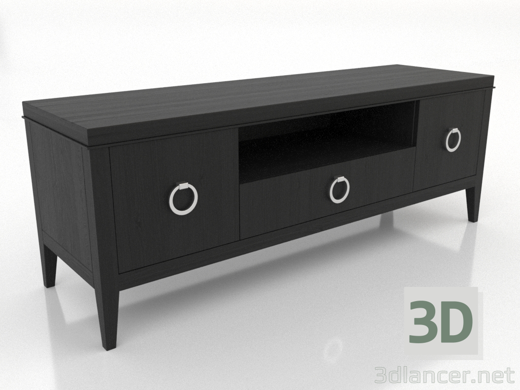 modèle 3D Meuble TV 3 1500 mm (noir RAL 9005) - preview modèle 3D Meuble TV 3 1500 mm (noir RAL 9005) - preview