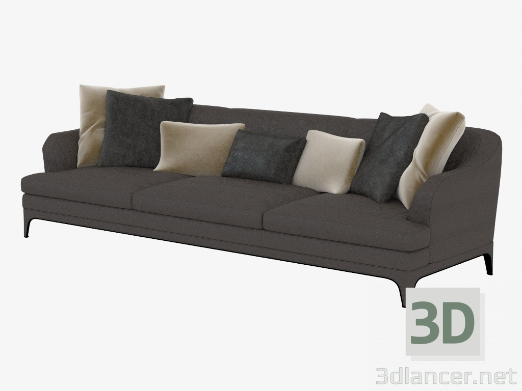 3d model Sofá de cuero de cuatro plazas Oscar (302h98h83) - vista previa