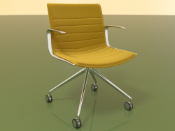 Chair 6201 (4 castors, with armrests, LU1, with padding)