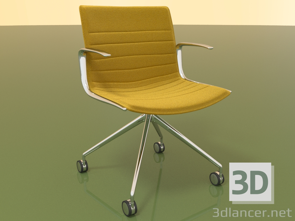 3D Modell Stuhl 6201 (4 Rollen, mit Armlehnen, LU1, mit Polsterung) - Vorschau