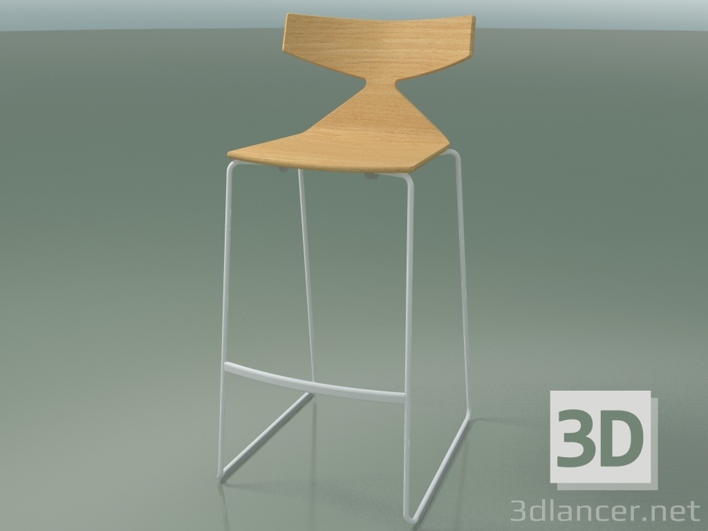 3d model Taburete de bar apilable 3704 (Roble natural, V12) - vista previa