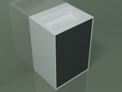 Lavabo con cassetti (03UC36401, Deep Nocturne C38, L 60, P 50, H 85 cm)