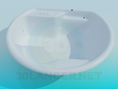 3d model Bañera oval - vista previa