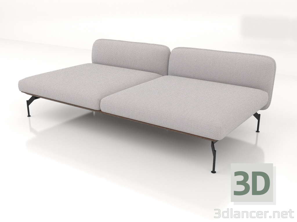 3d model Módulo sofá de 2,5 plazas de fondo (tapizado exterior de piel) - vista previa