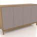 Modelo 3d Móvel de TV FARGO com fachadas fresadas 1600x500x950 mm (platina, carvalho natural, opção 4) - preview