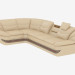 3D Modell Leder Ecksofa mit Bett - Vorschau