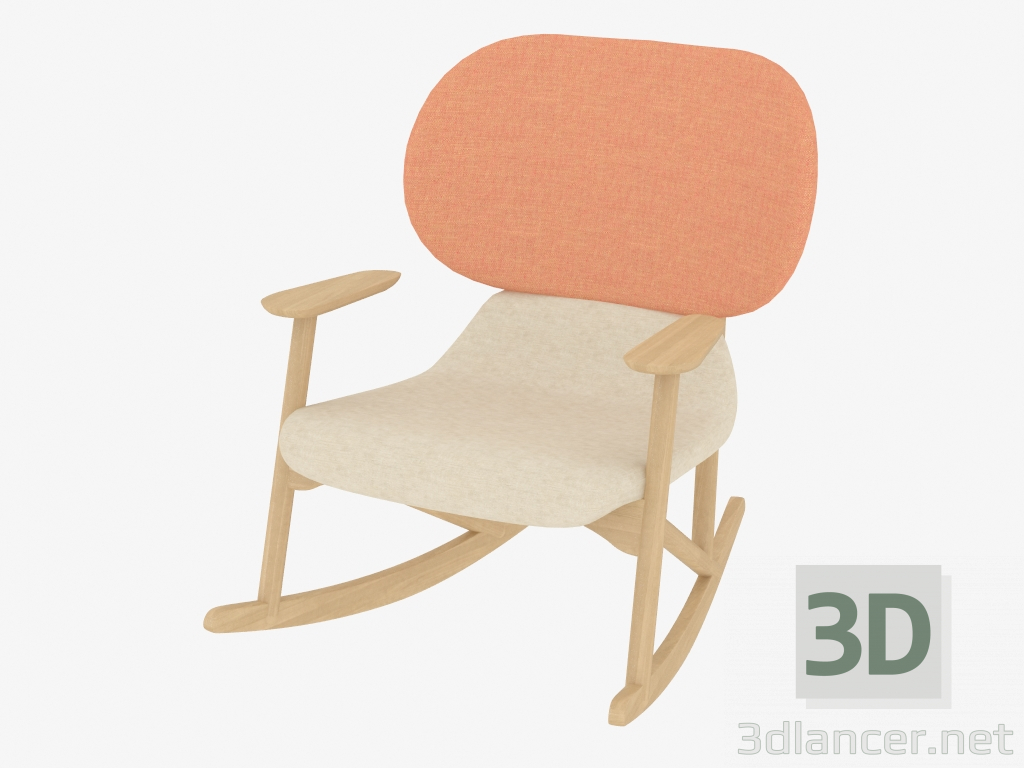 3d model Mecedora de madera - vista previa