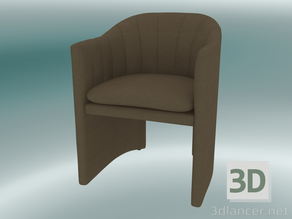 3d model Silla de comedor, mocasín de oficina (SC24, H 79cm, 57x59cm, Velvet 8 Almond) - vista previa