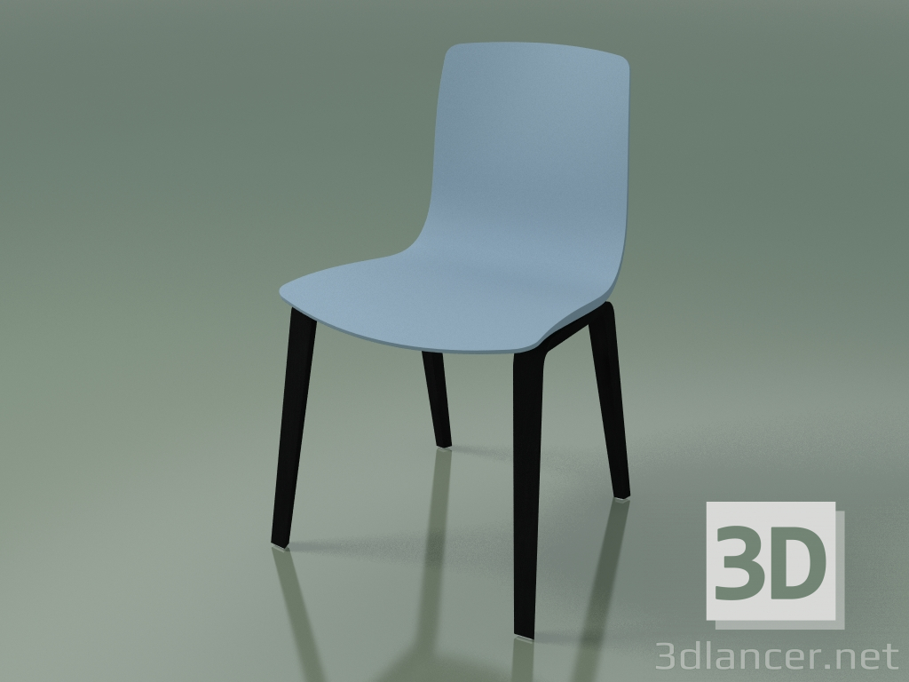 3D Modell Stuhl 3947 (4 Holzbeine, Polypropylen, schwarze Birke) - Vorschau