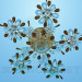 3d model Lámpara Chandelier de cristal flores - vista previa