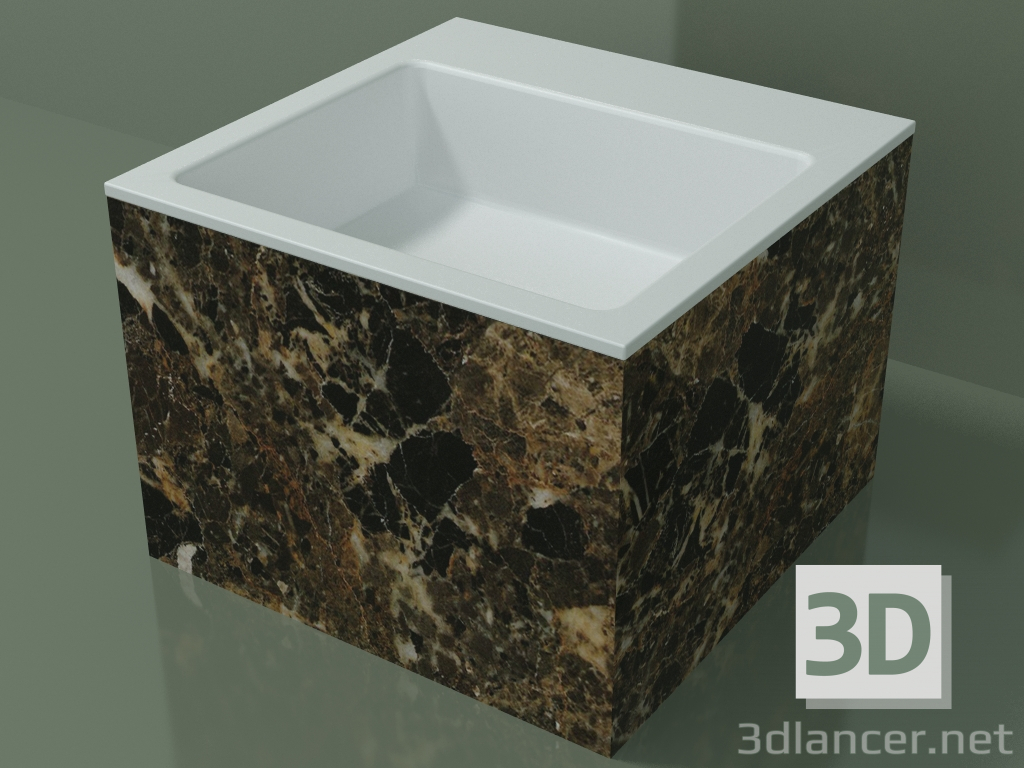 3d model Lavabo sobre encimera (01R122302, Emperador M06, L 48, P 48, H 36 cm) - vista previa