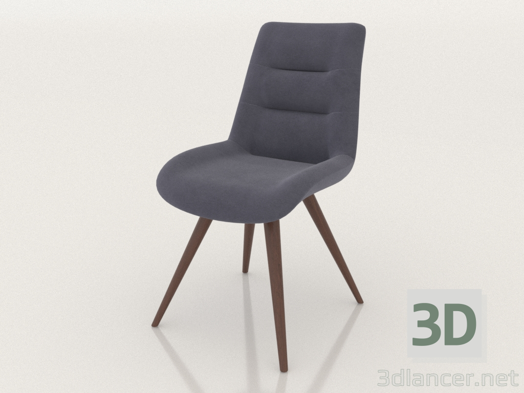 3d model Silla Max (gris oscuro - nogal) - vista previa