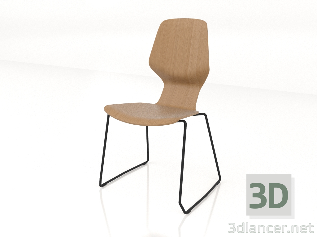 3d model Silla sobre toboganes D12 mm - vista previa