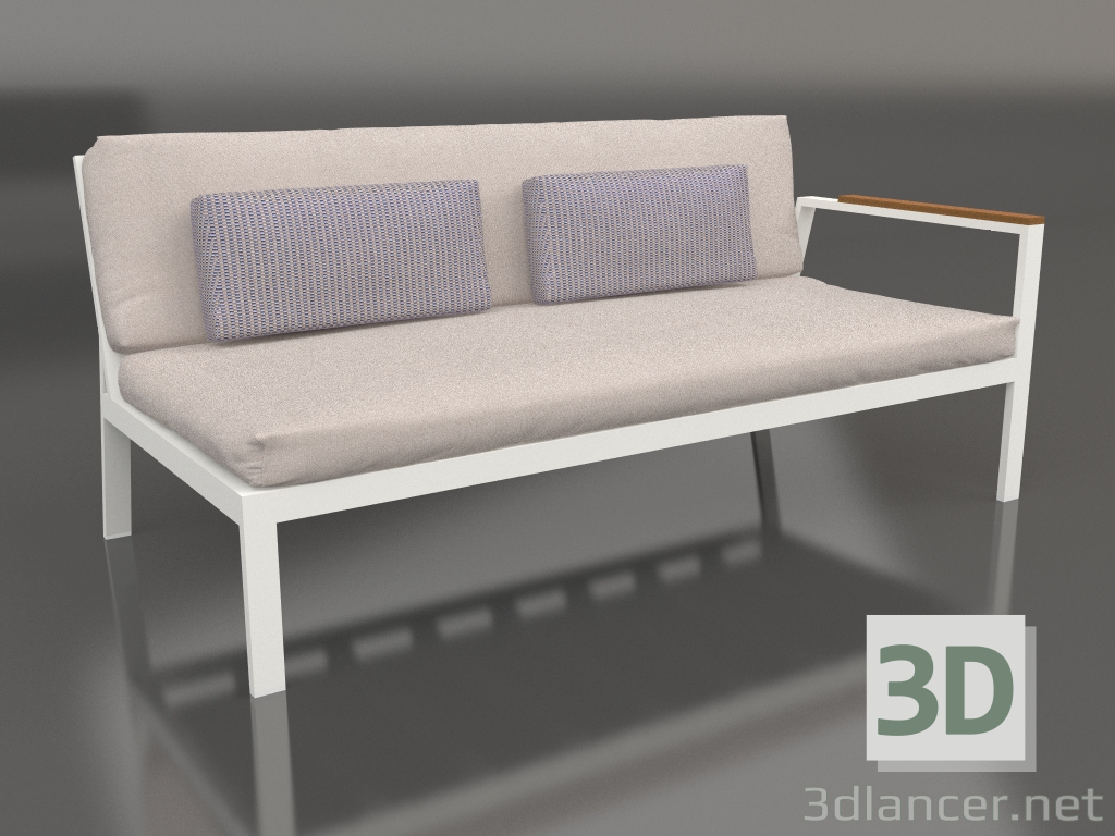 3D modeli Kanepe modülü sağ bölüm 1 (Akik gri) - önizleme