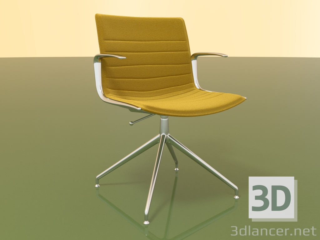 modello 3D Sedia 6200 (4 gambe, girevole, con braccioli, LU1, con imbottitura) - anteprima