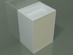 Lavabo con cajones (03UC36401, Bone C39, L 60, P 50, H 85 cm)